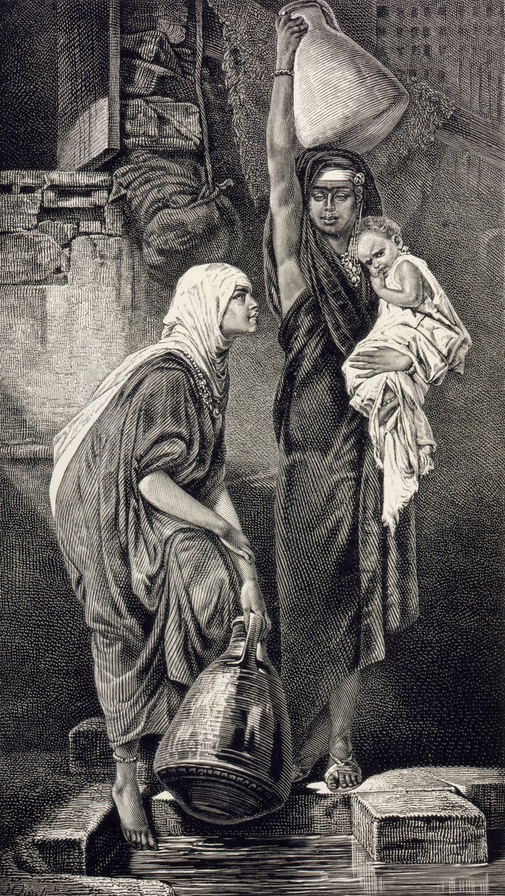 Mujeres egipcias sacando agua de Hans Makart