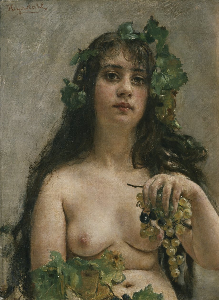 Chica champaña (óleo sobre lienzo) de Hans Olaf Heyerdahl