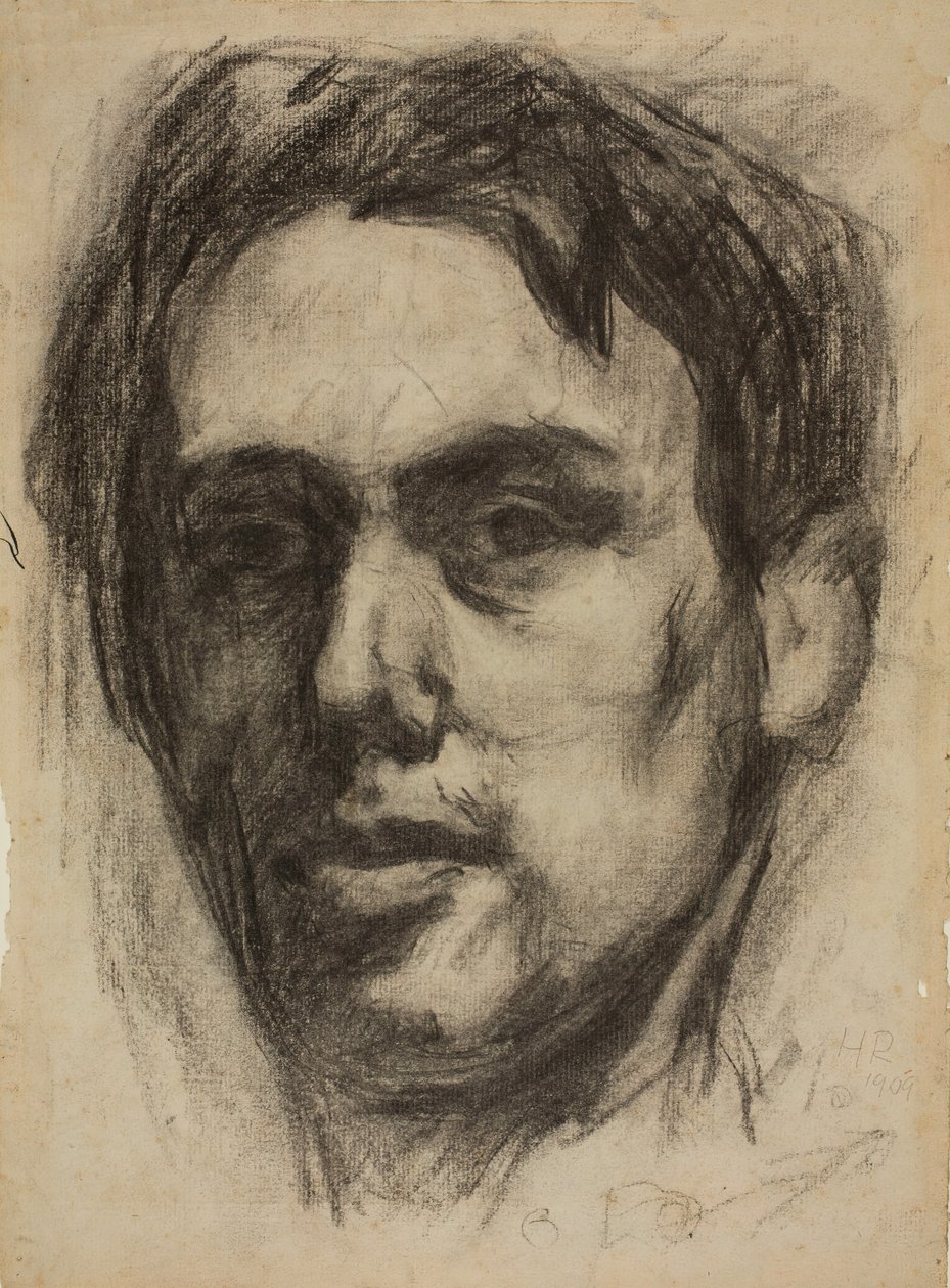 Autorretrato (recto), Boceto (verso), 1909 de Hans Richter