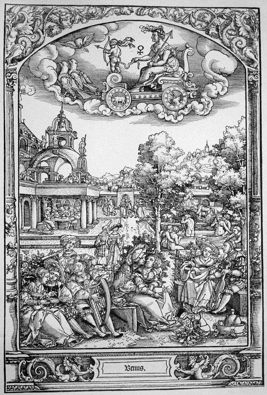 Venus (grabado en madera) de Hans Sebald (School of) Beham