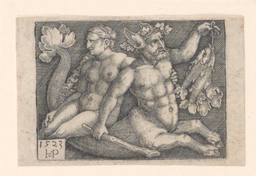 Un tritón y una ninfa de Hans Sebald Beham