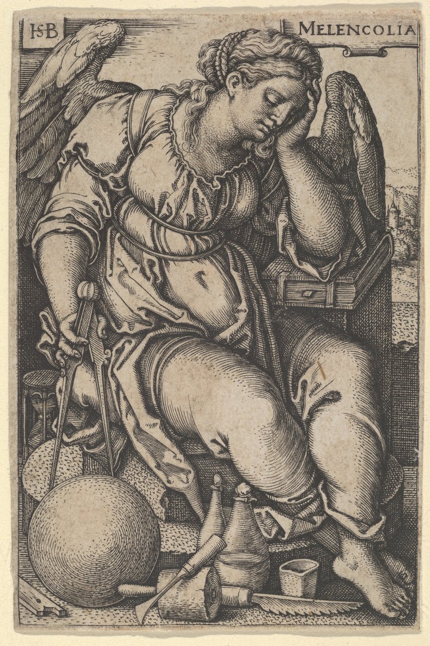 Melancolía, c.1500-50 (grabado) de Hans Sebald Beham