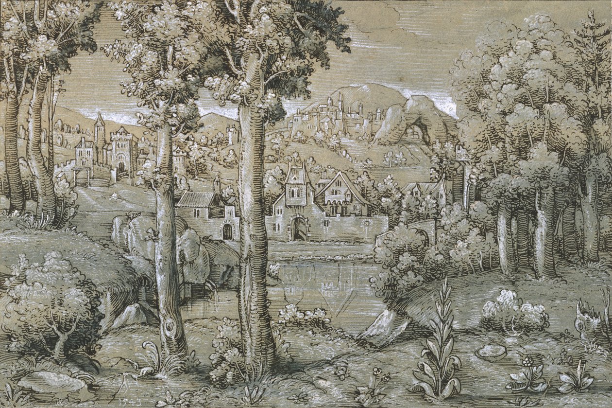 Paisaje imaginario, 1543 de Hans Sebald Lautensack