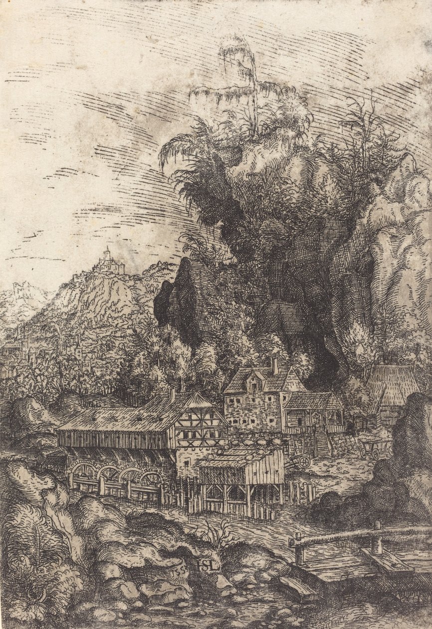 Paisaje con un molino de agua de Hans Sebald Lautensack