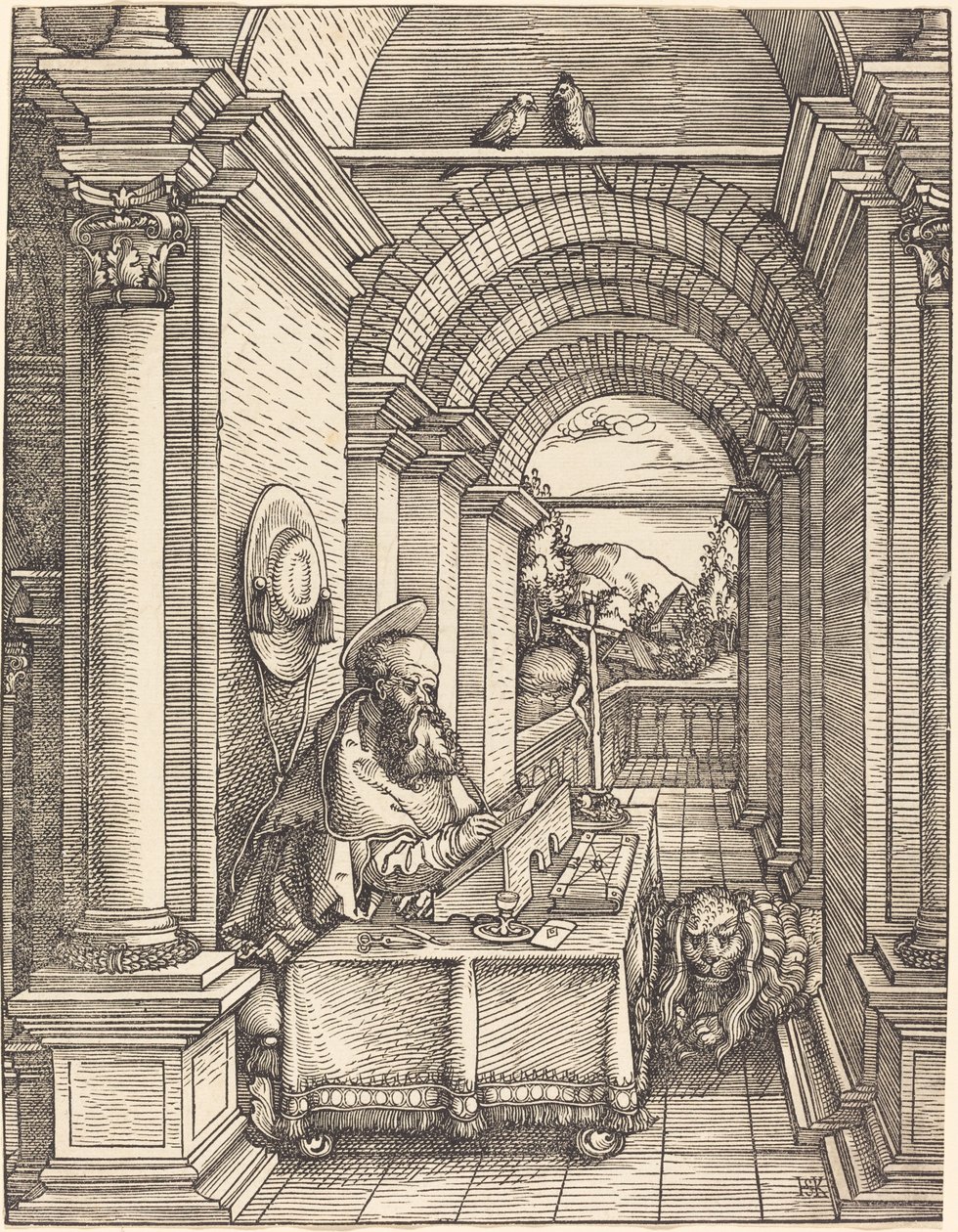 San Jerónimo escribiendo de Hans Springinklee