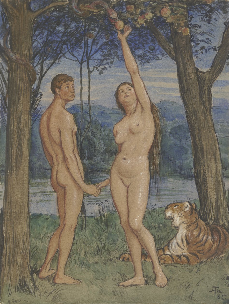 Adán y Eva de Hans Thoma