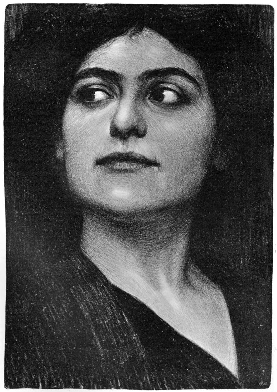 Estudio de la cabeza de una mujer, 1899 de Hans Unger