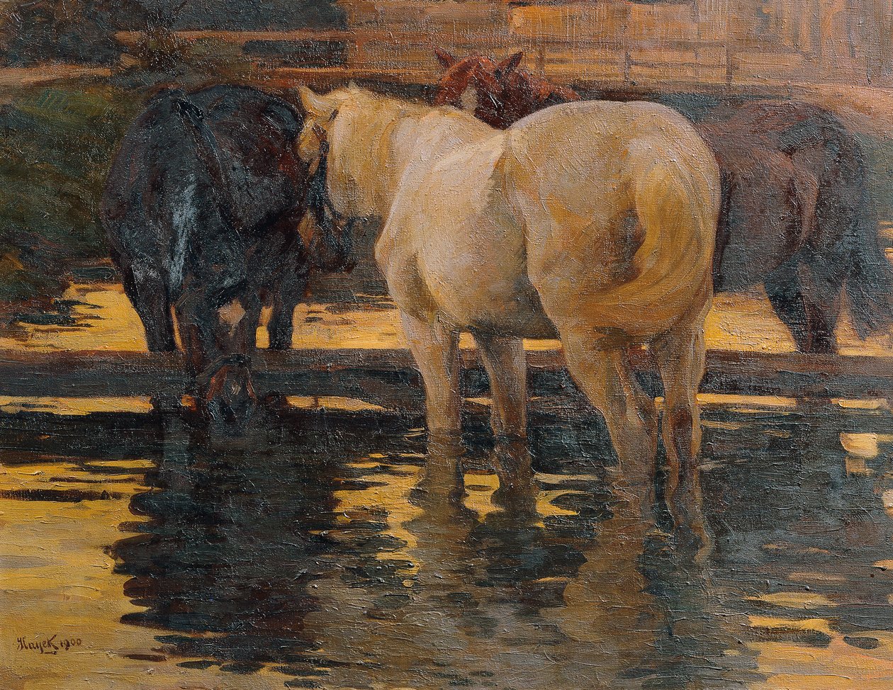 caballos en la inundación de Hans von Hayek