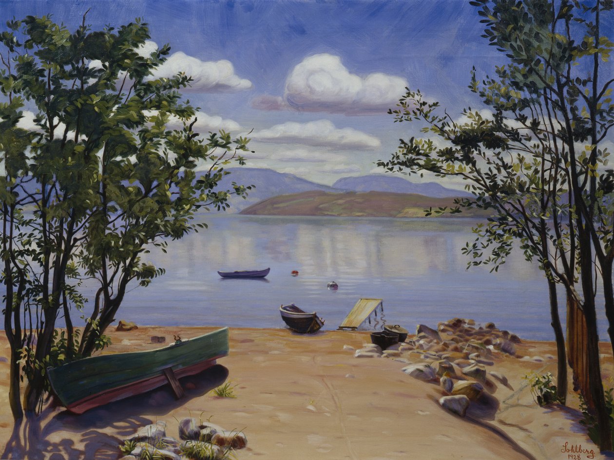 Vista sobre el lago Mjøsa de Harald Oscar Sohlberg