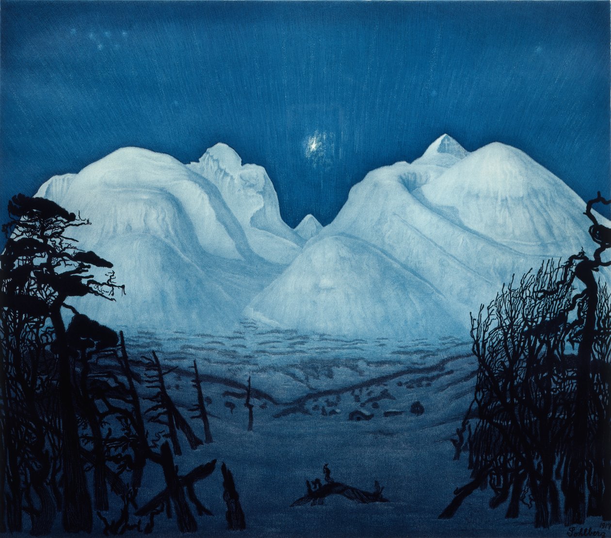 Noche de invierno en Rondane de Harald Oscar Sohlberg