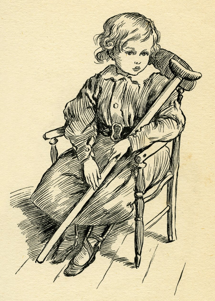 Tiny Tim en Un cuento de Navidad de Charles Dickens de Harold Copping