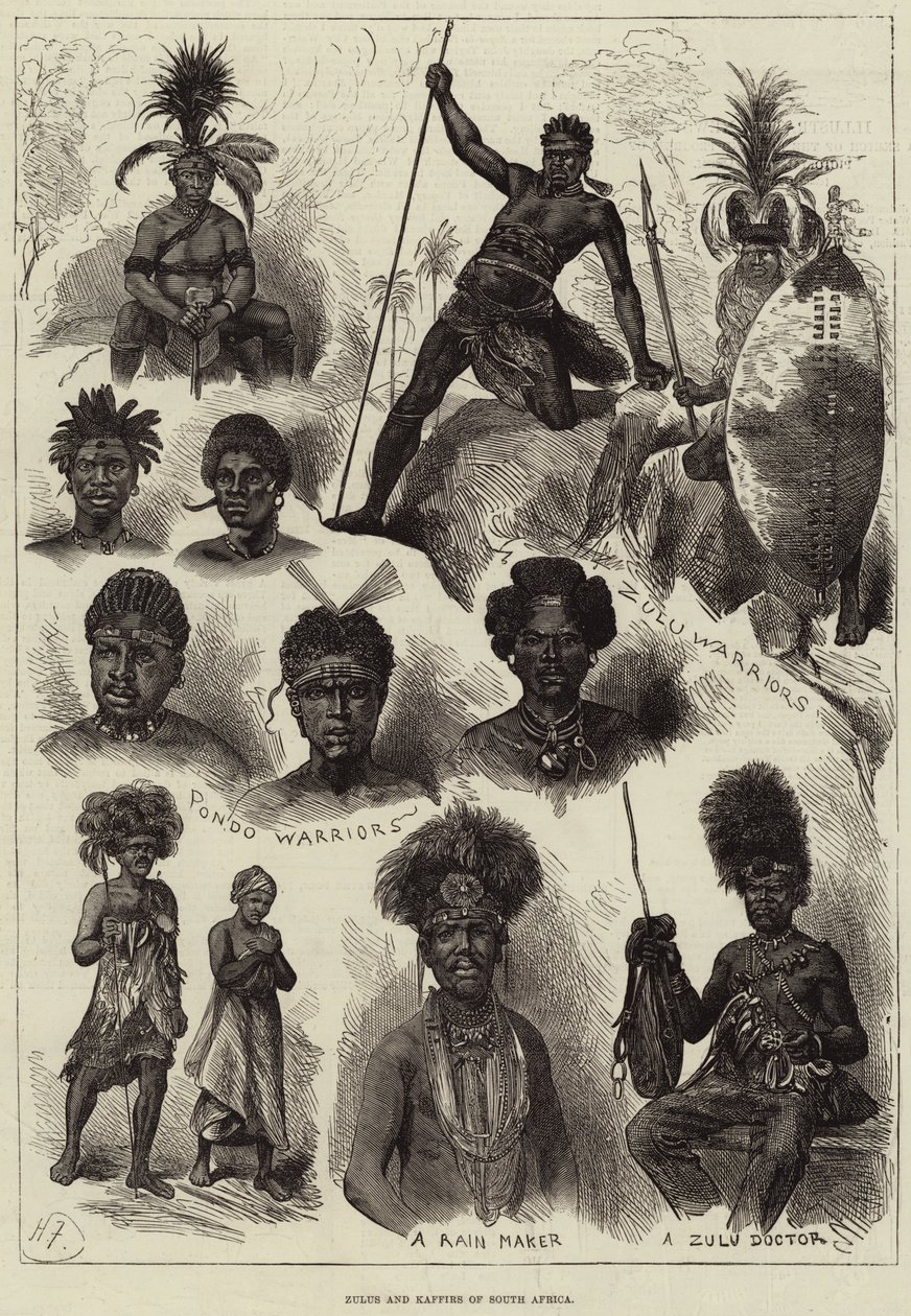 Zulúes y Cafres de Sudáfrica de Harry Furniss