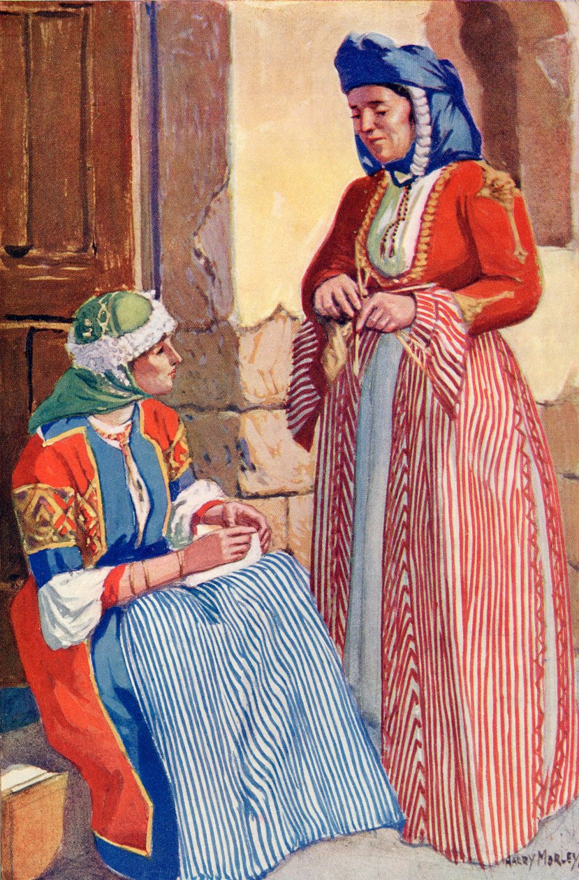 Mujeres de Nazaret en vestido de gala, c.1910 de Harry Morley