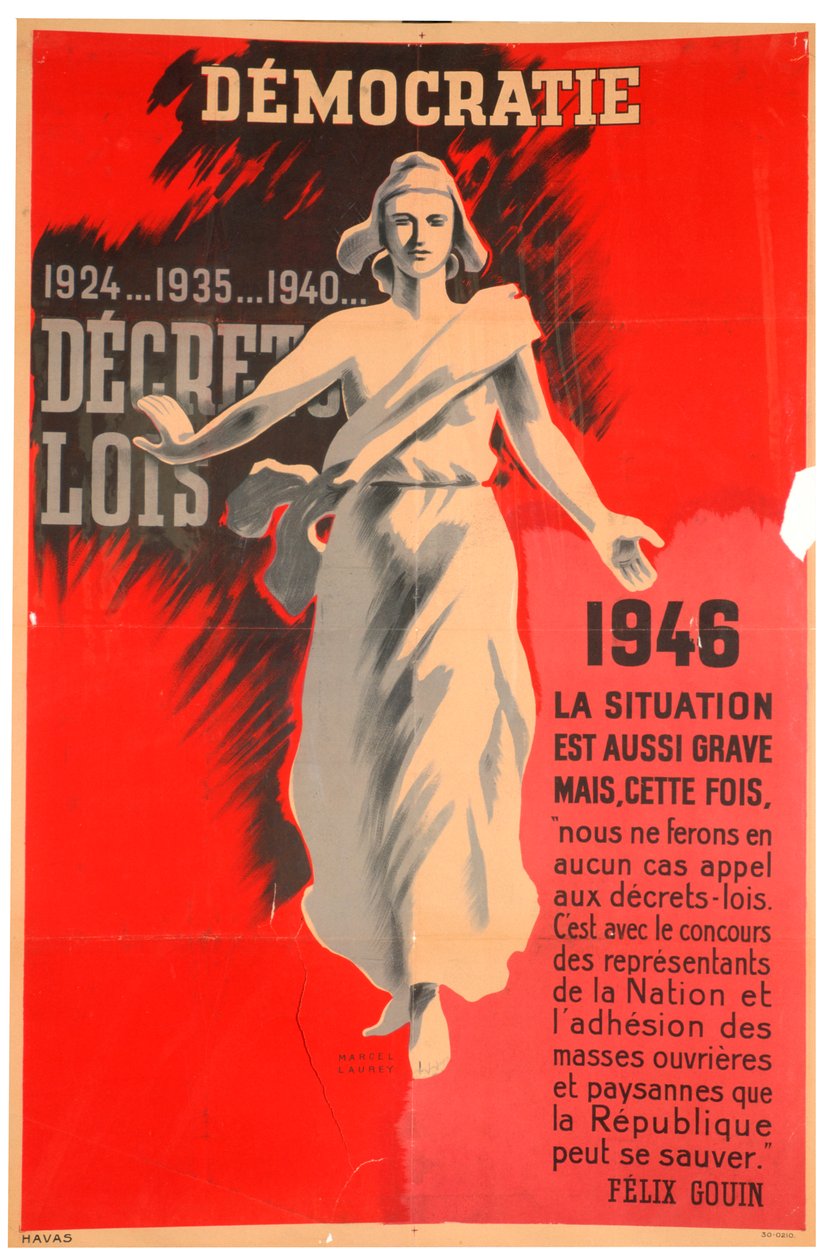 Póster Pro-Democracia Francés, 1946 de Havas