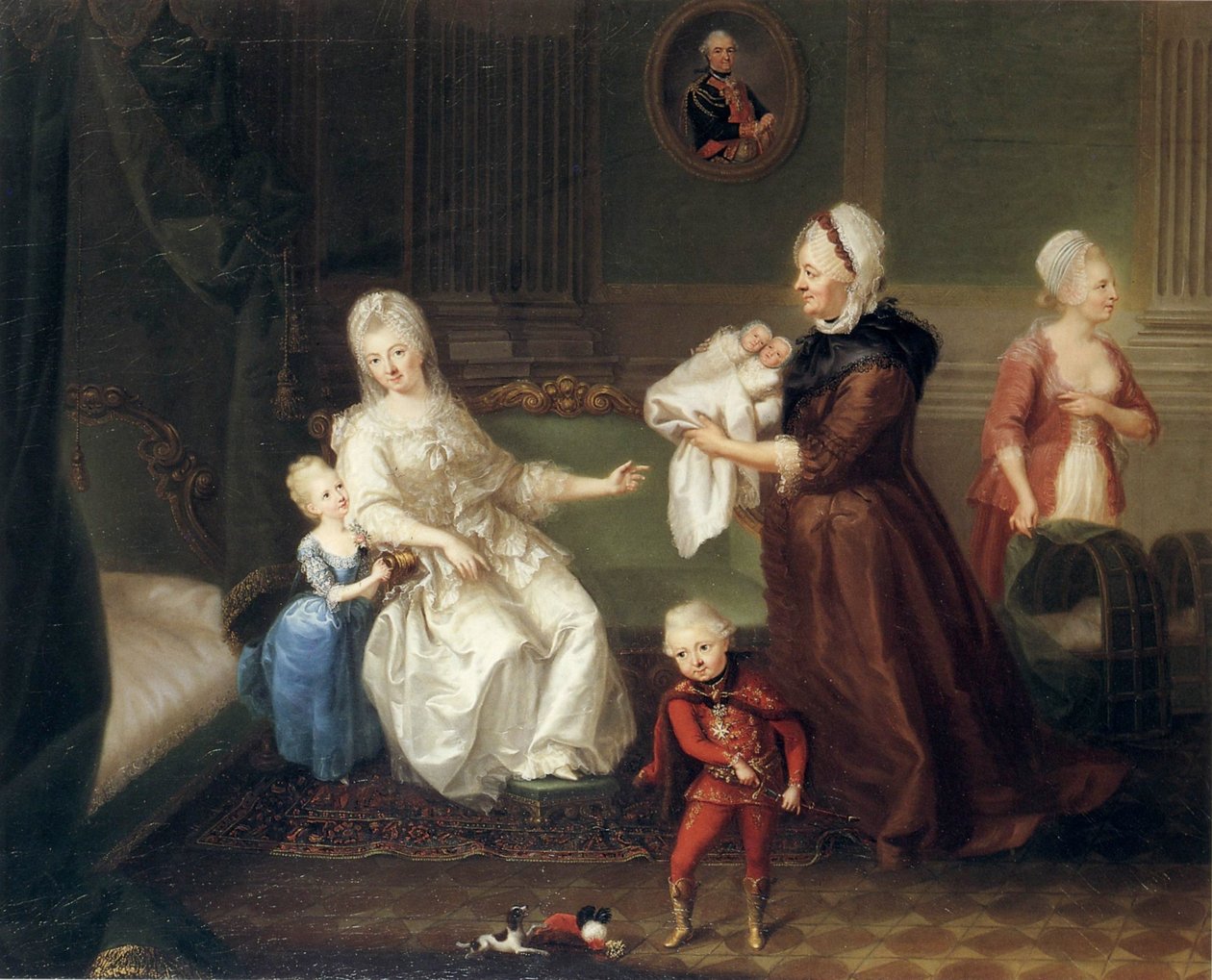 H C Brandt Condesa Heydeck con sus hijos de Heinrich Carl Brandt
