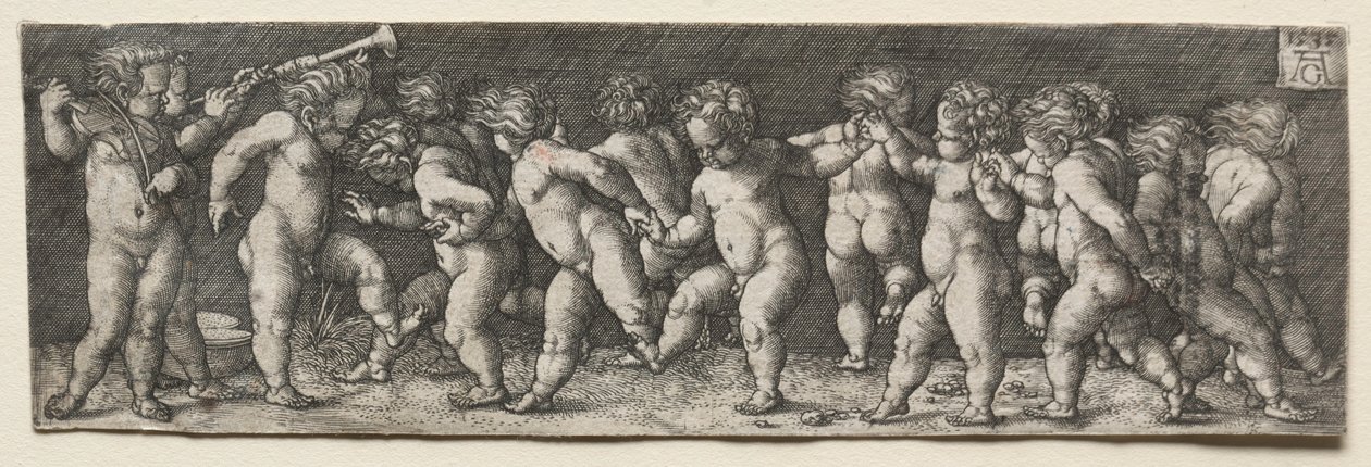 Quince niños desnudos bailando, 1535 de Heinrich Aldegrever