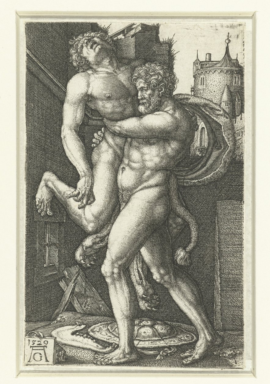 Hercules en Antaeus de Heinrich Aldegrever