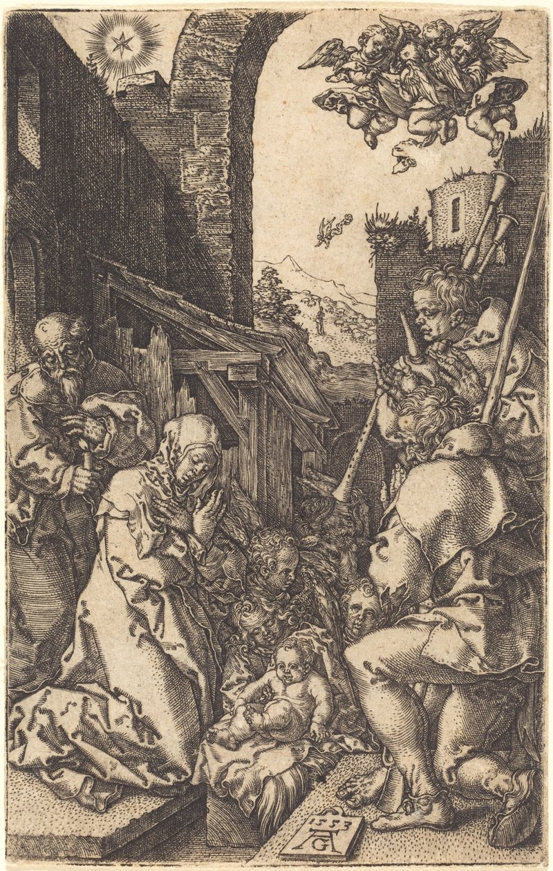 La Natividad, 1553 de Heinrich Aldegrever