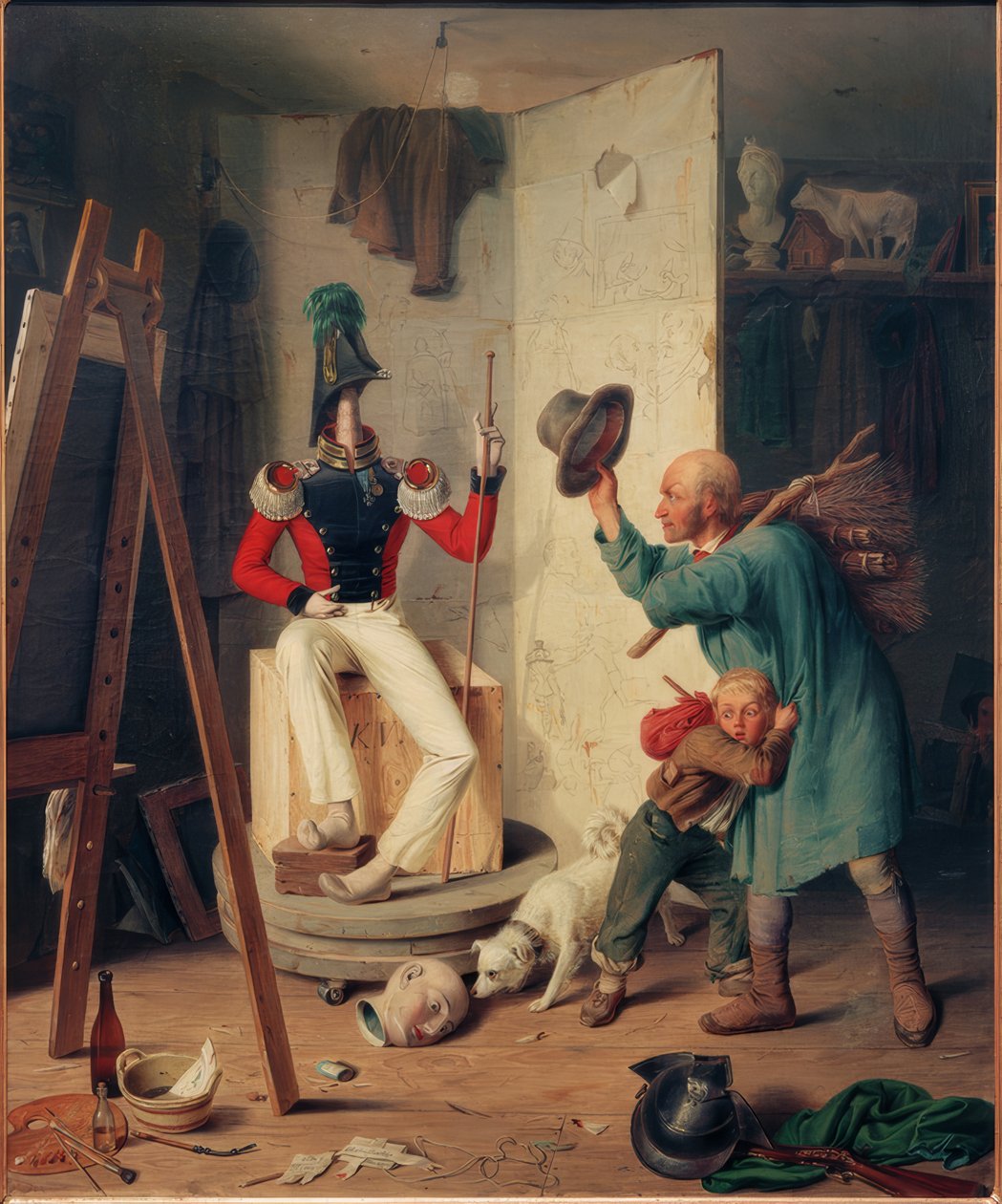 El campesino en el estudio del pintor de Heinrich Franz Gaudenz von Rustige
