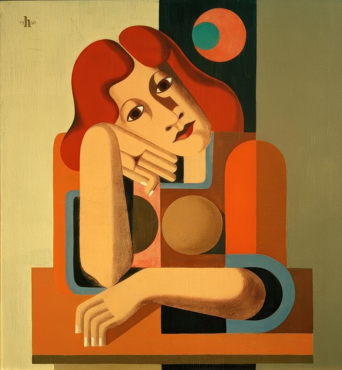 Chica melancólica de Heinrich Hoerle