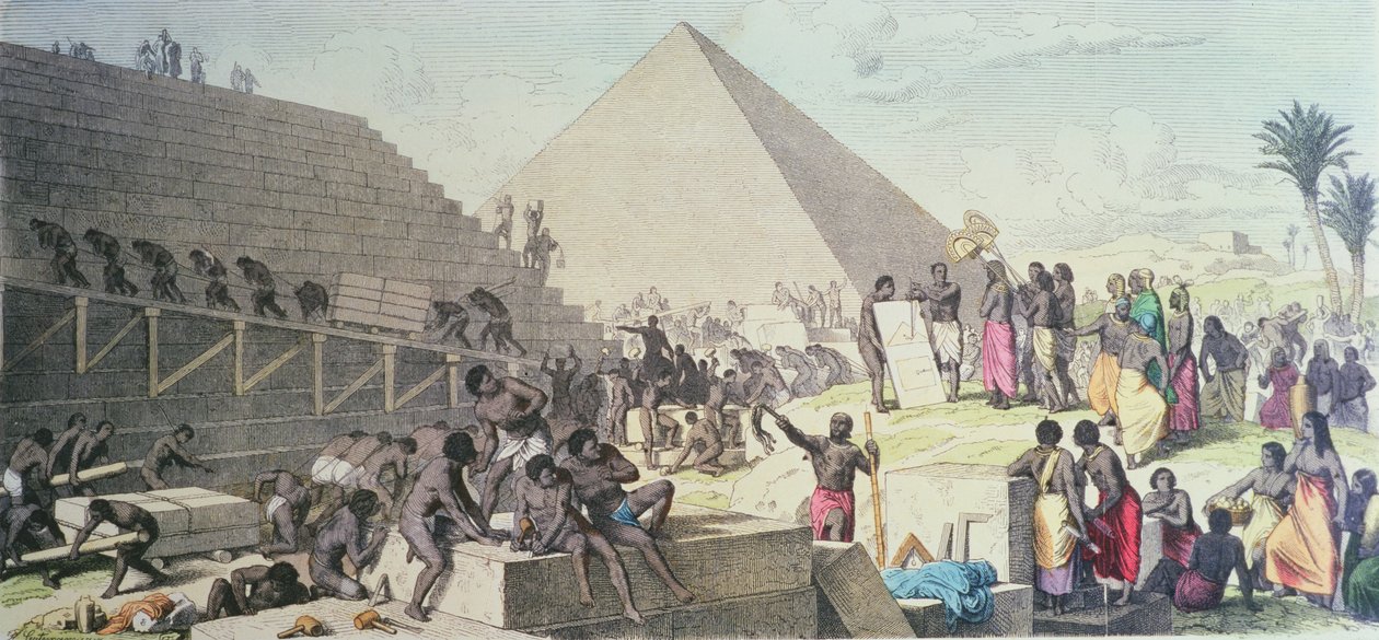 Construcción de las pirámides de Heinrich Leutemann