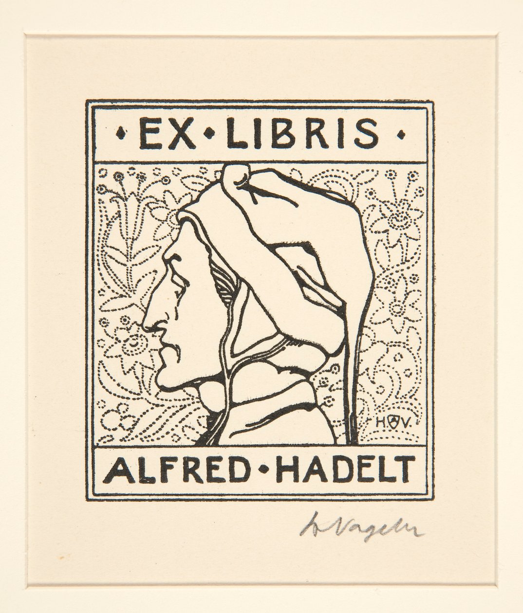 Ex libris: Alfred Hadelt de Heinrich Vogeler