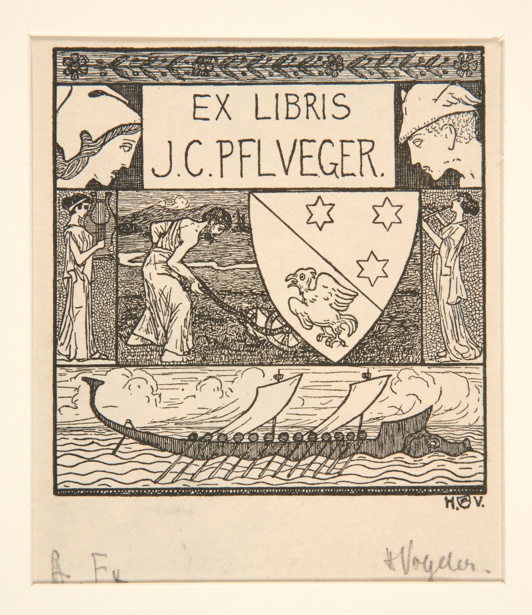 Ex libris: JC Pflueger de Heinrich Vogeler
