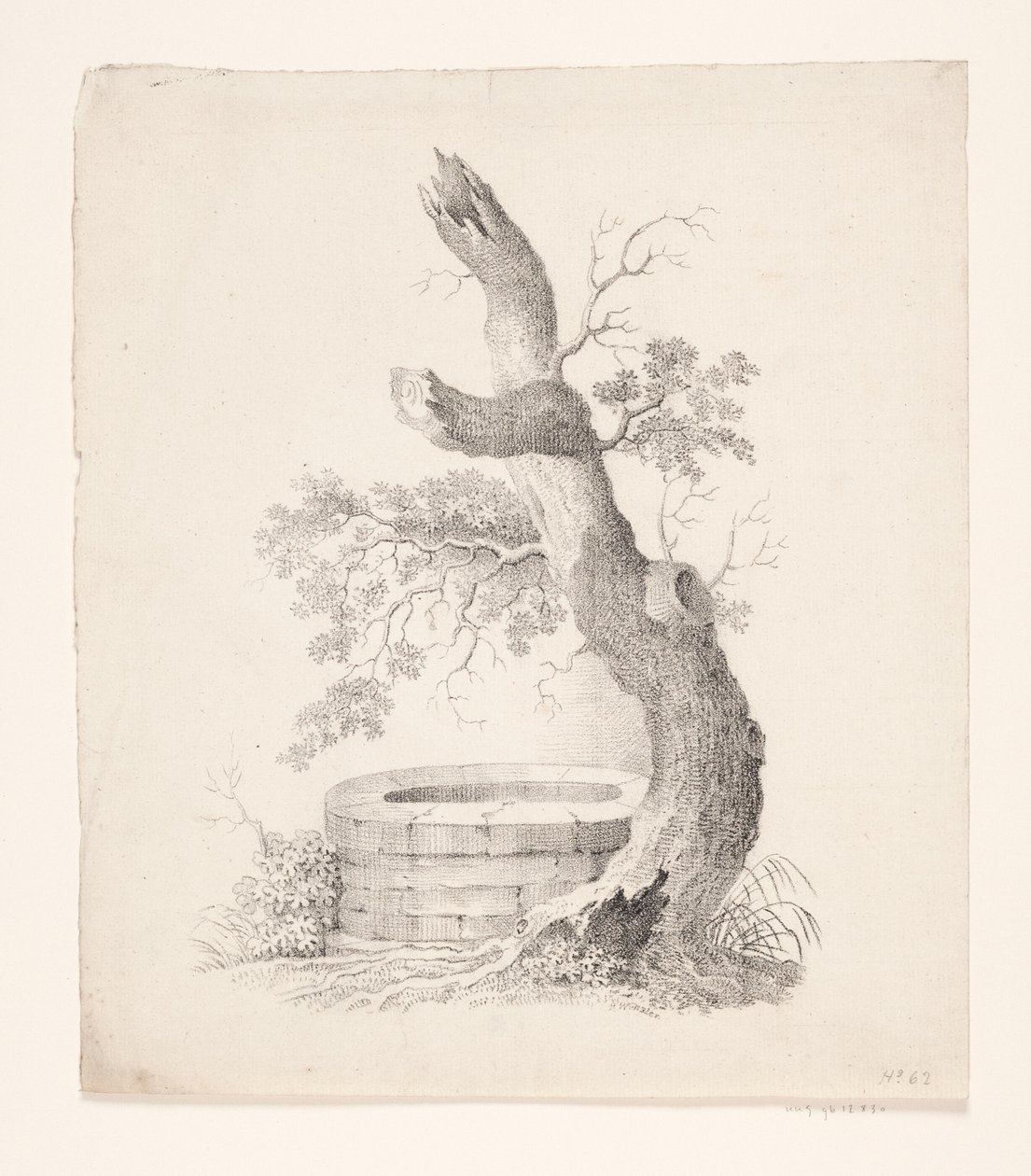 Un viejo árbol junto a un pozo de Heinrich Wenzler