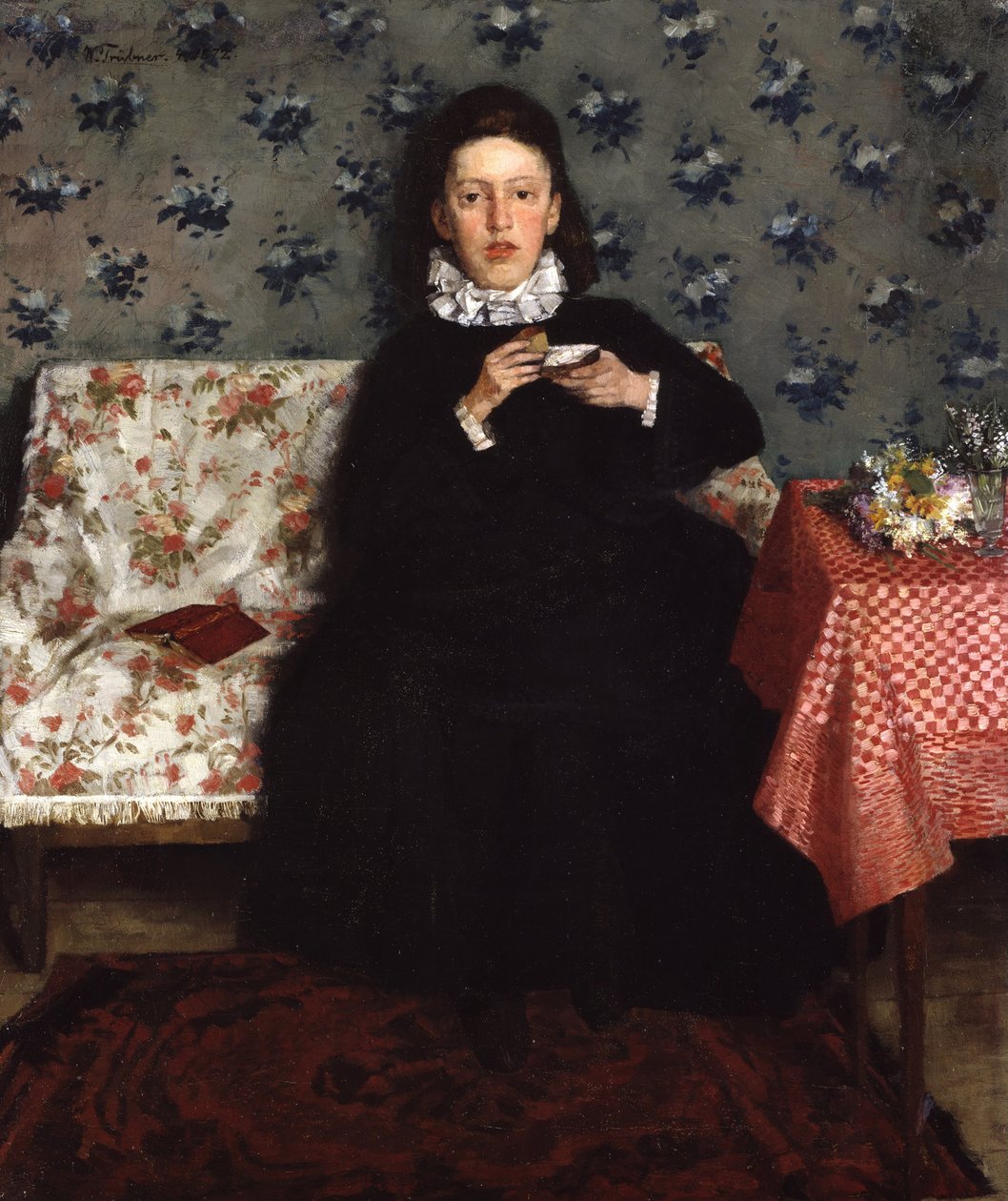 En el Sofá, 1872 de Heinrich Wilhelm Trübner