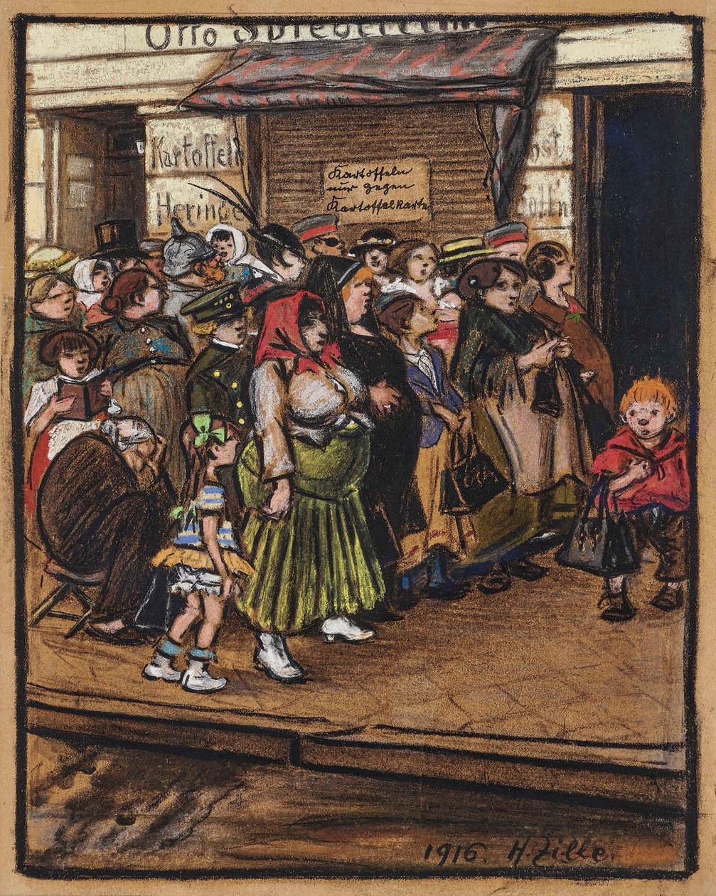 Cola de patatas, 1916 de Heinrich Zille