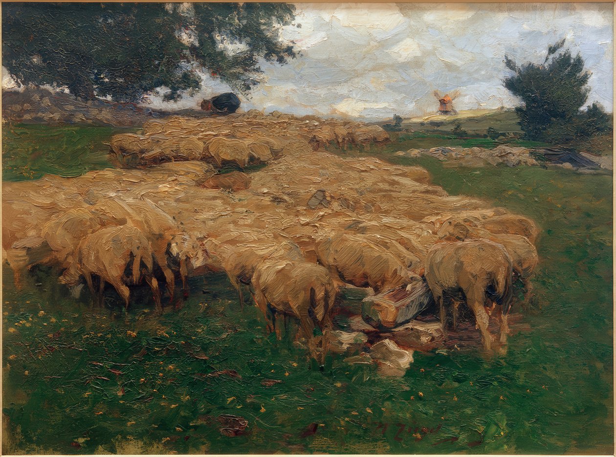 Rebaño de ovejas en la Alb áspera de Heinrich von Zügel