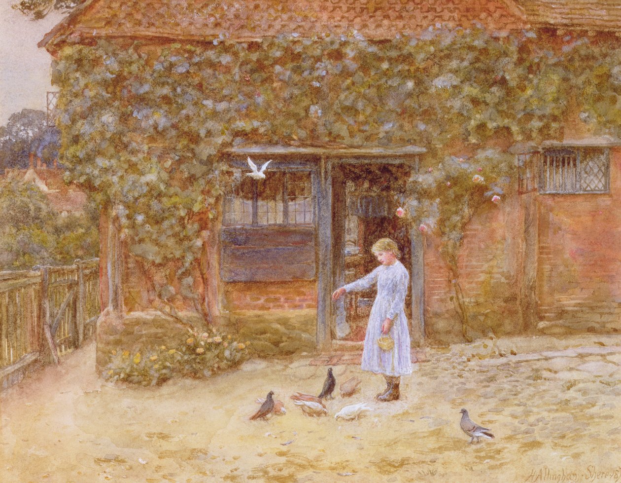 Una cabaña en Shere, c.1875 de Helen Allingham