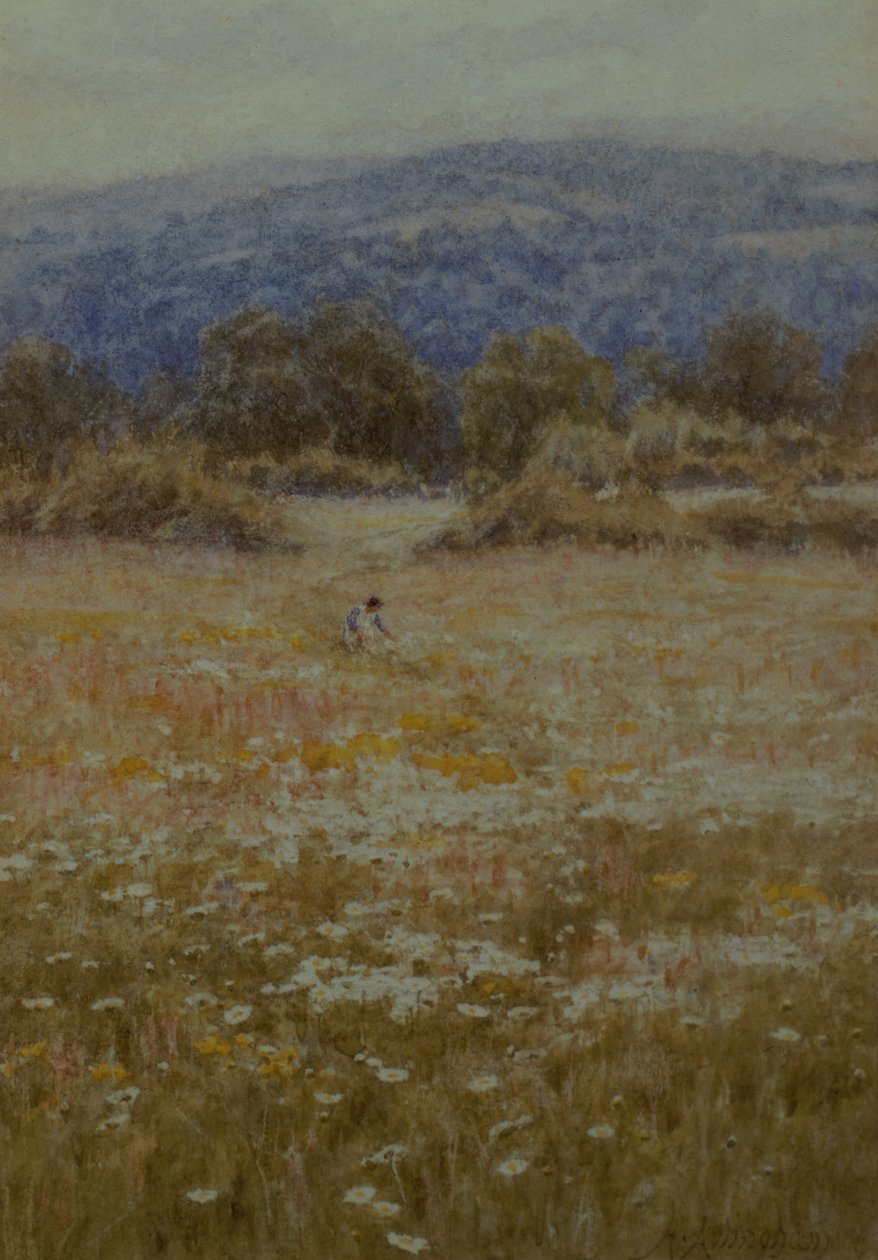 Recogiendo margaritas en Westerham, Kent de Helen Allingham