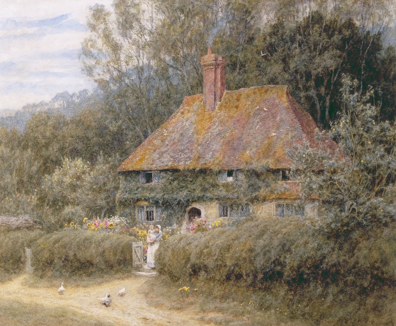 Granja Valewood bajo Blackwood, Surrey de Helen Allingham