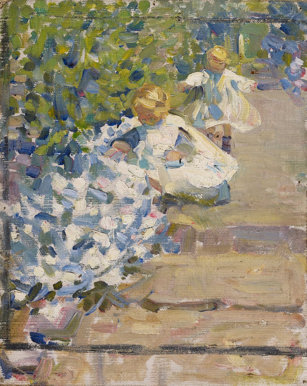 Boceto para Recogiendo flores de Helen Galloway McNicoll
