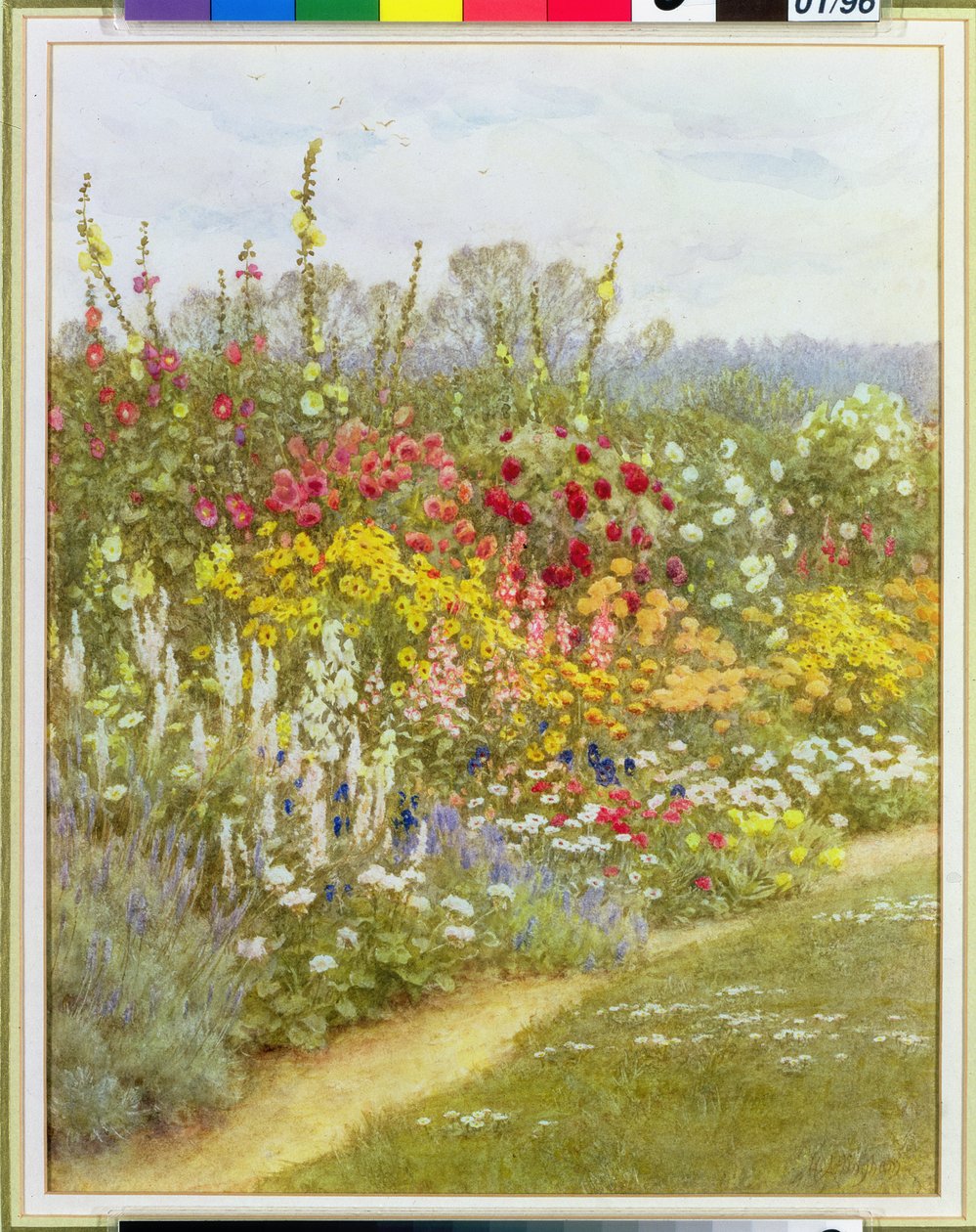 Un Borde Herbáceo de Helen Allingham