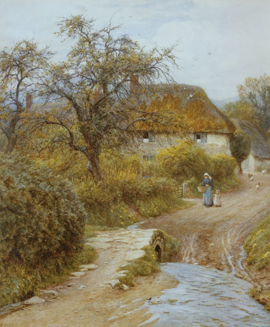 Granja en la Colina, Symondsbury, Dorset de Helen Allingham