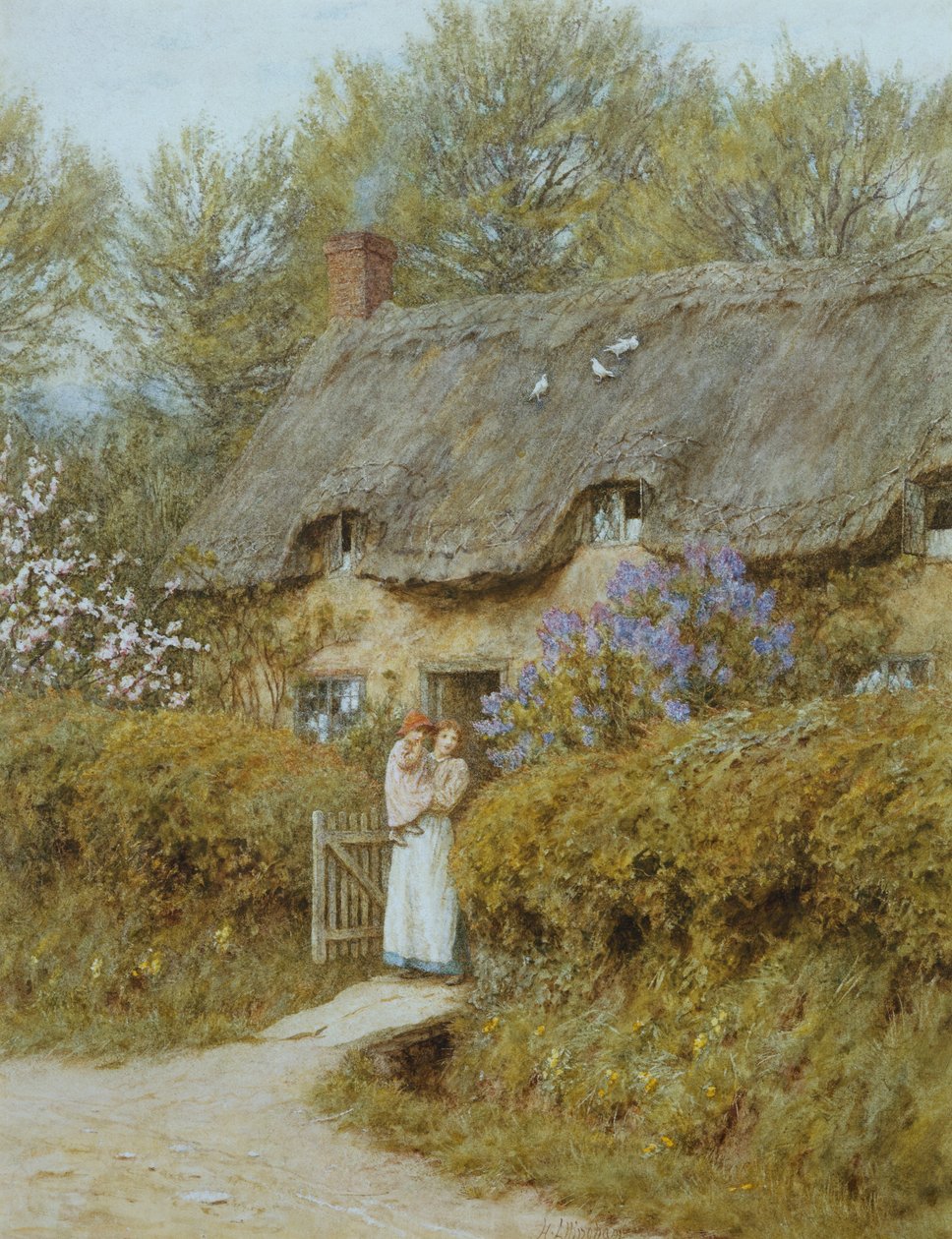 Cerca de Freshwater, Isla de Wight de Helen Allingham