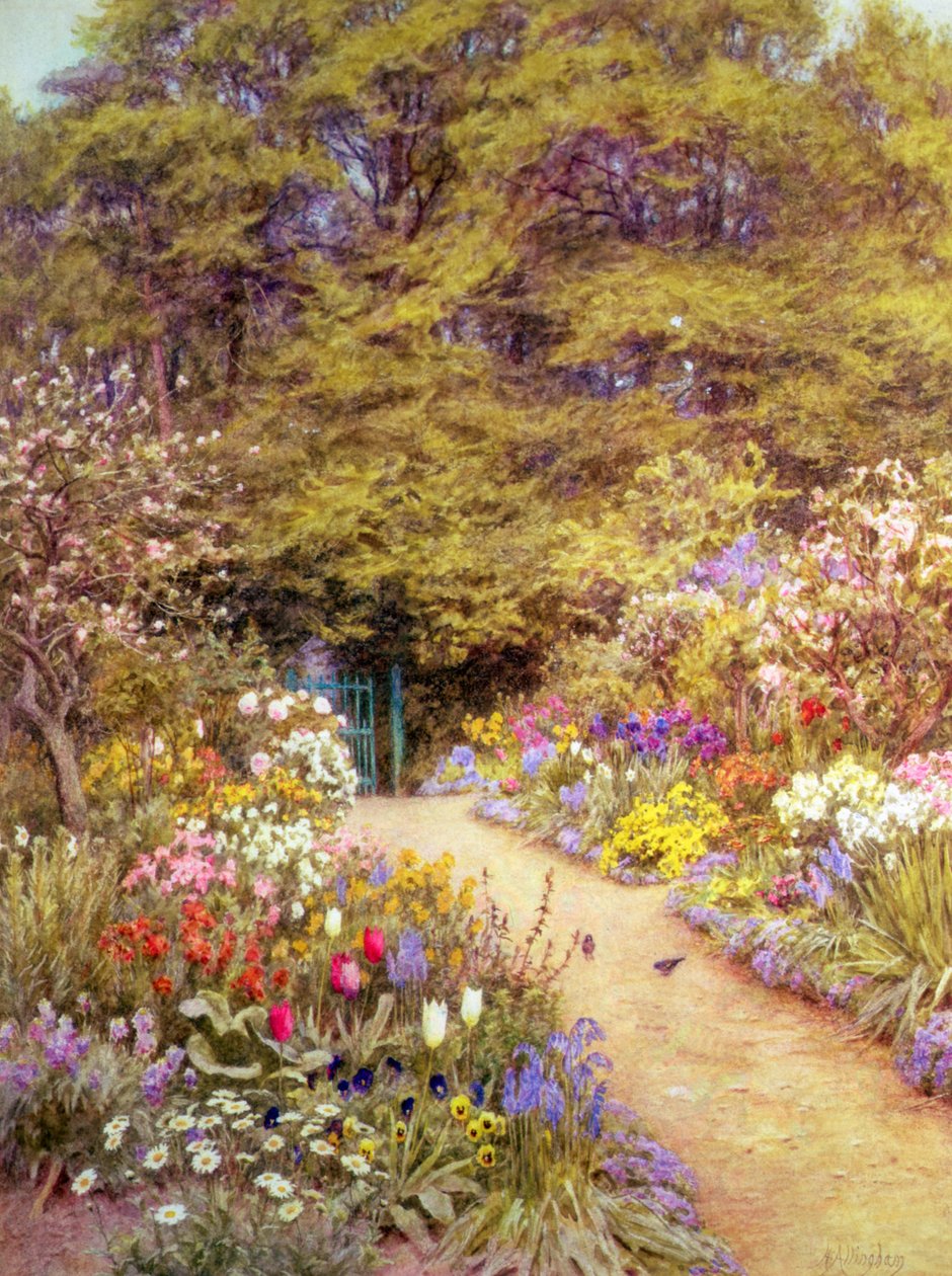 El jardín de la cocina, Farringford de Helen Allingham