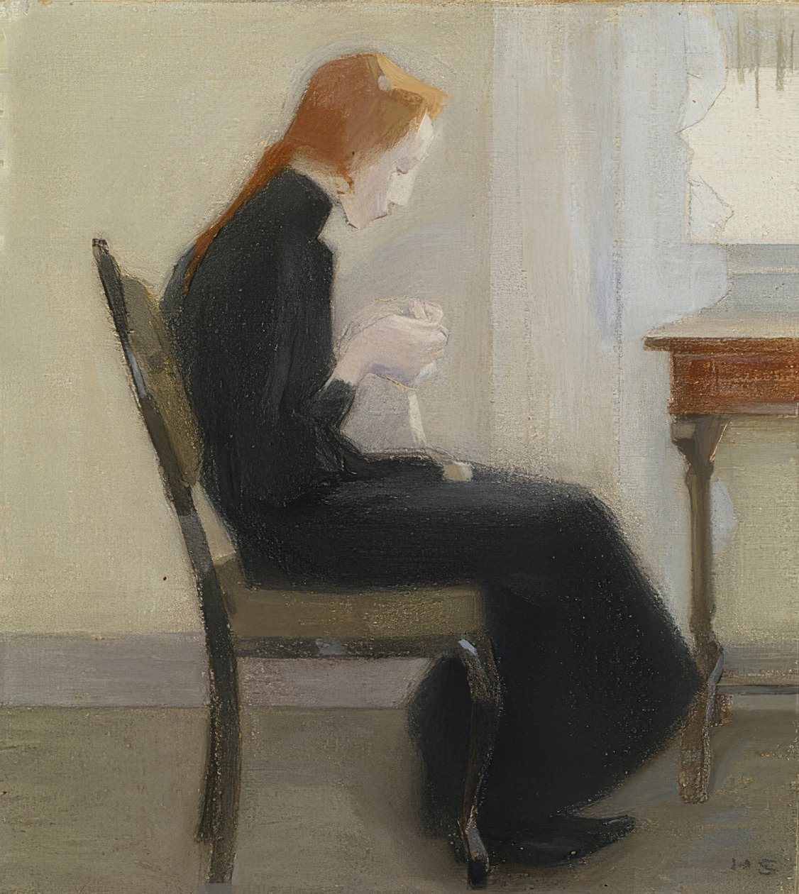 Niña tejiendo. 1904 de Helene Schjerfbeck