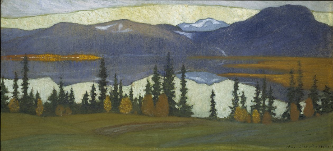Vista desde Klocka, c.1910 de Helmer Osslund