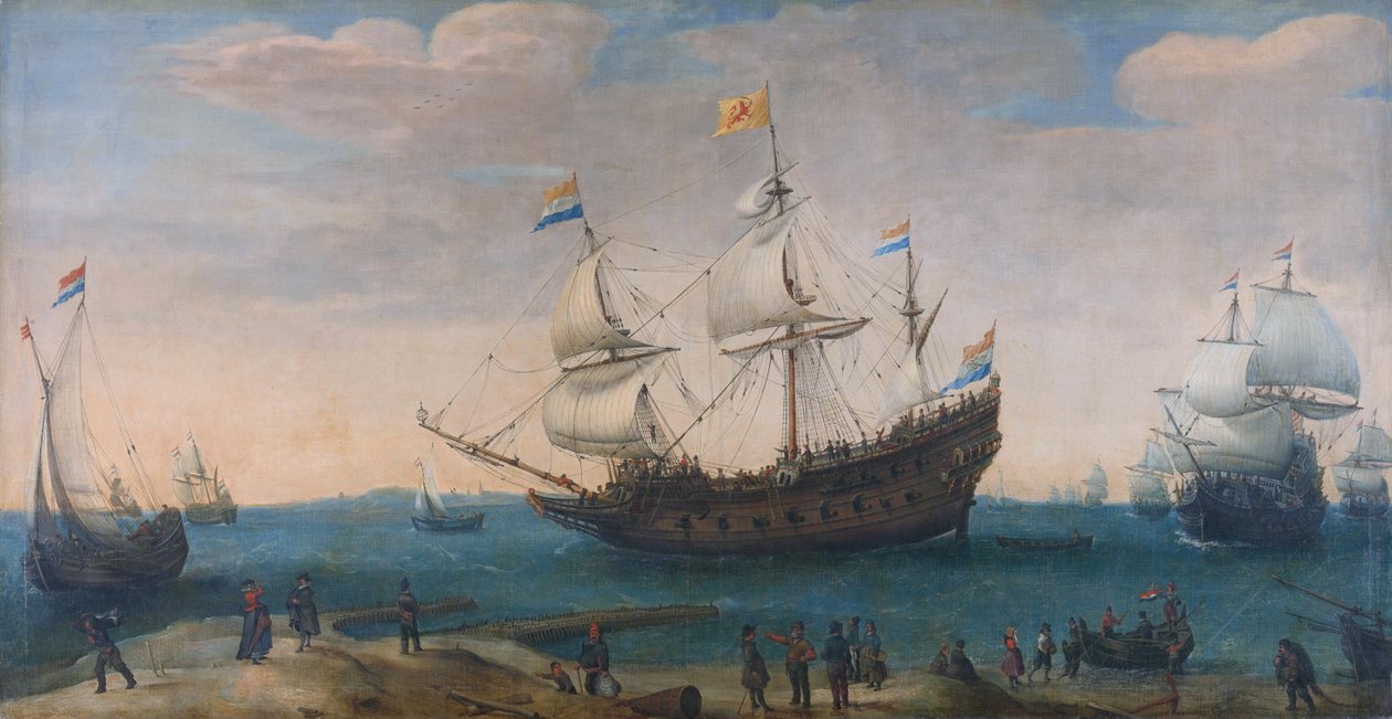 El Mauritius y otros barcos de las Indias Orientales de Hendrick Cornelisz. Vroom