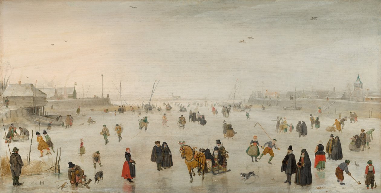 Una escena en el hielo, c. 1625 de Hendrick Avercamp