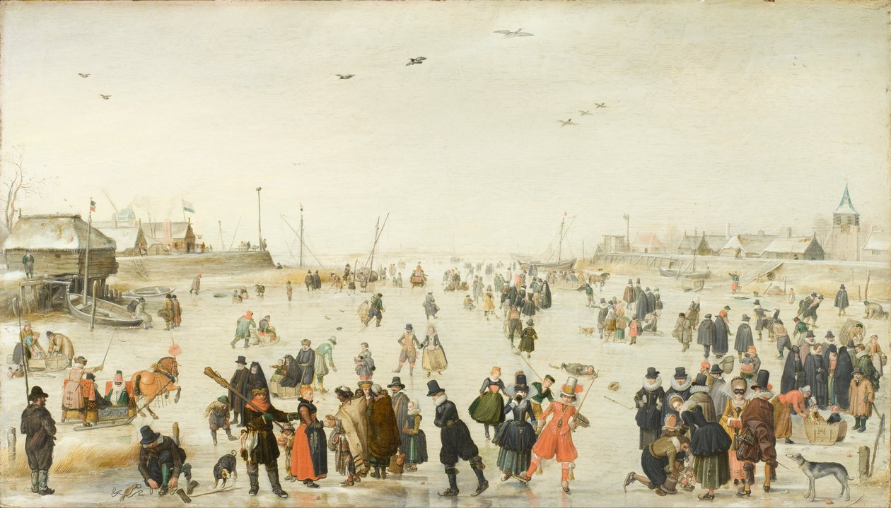 Escena invernal en un canal helado de Hendrick Avercamp