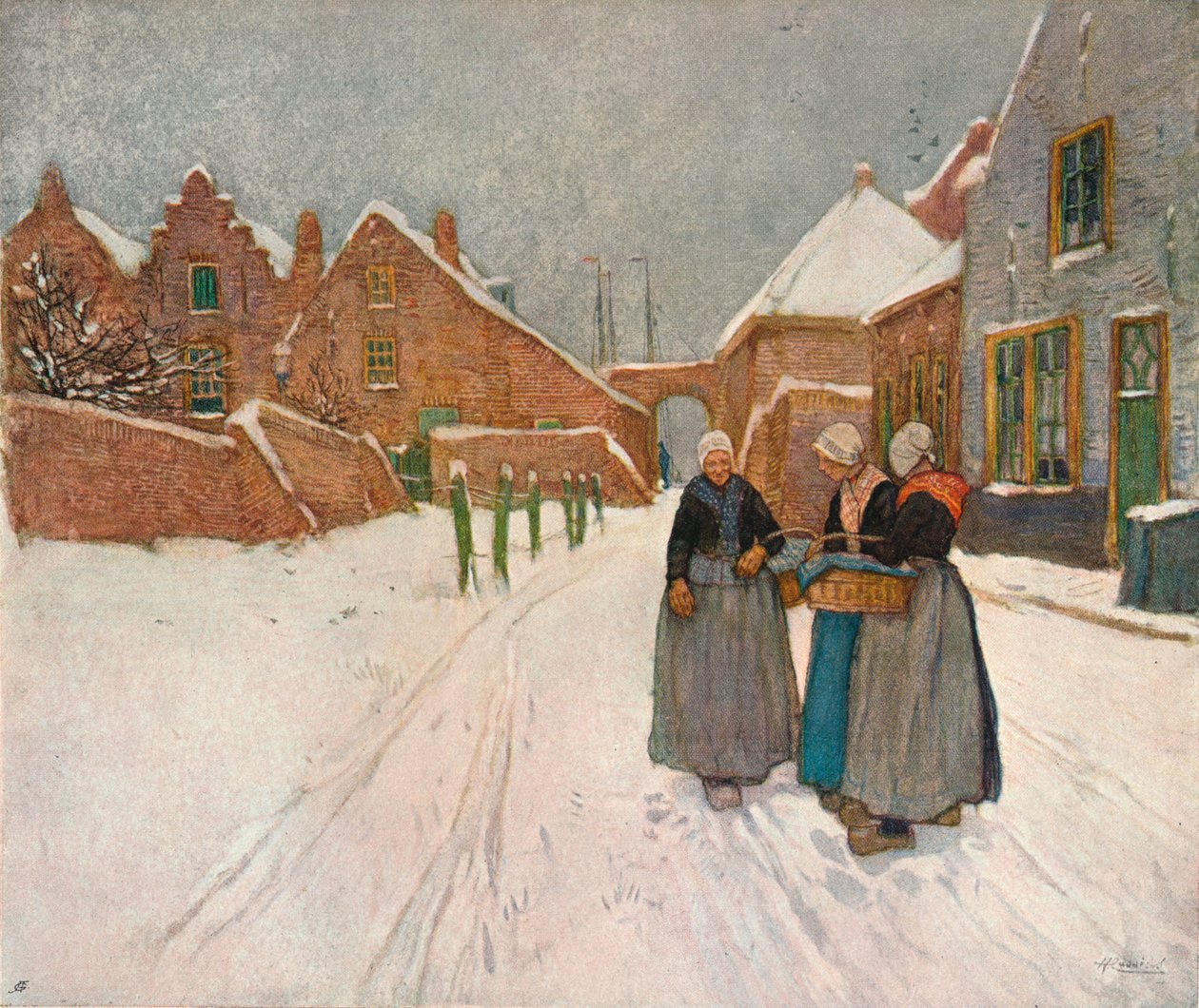 En la nieve, c1902 de Hendrick Cassiers