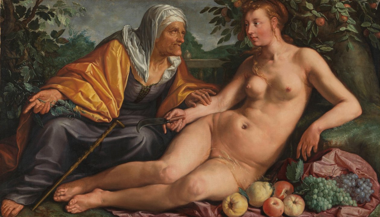 Vertumnus y Pomona de Hendrick Goltzius (signed by artist)