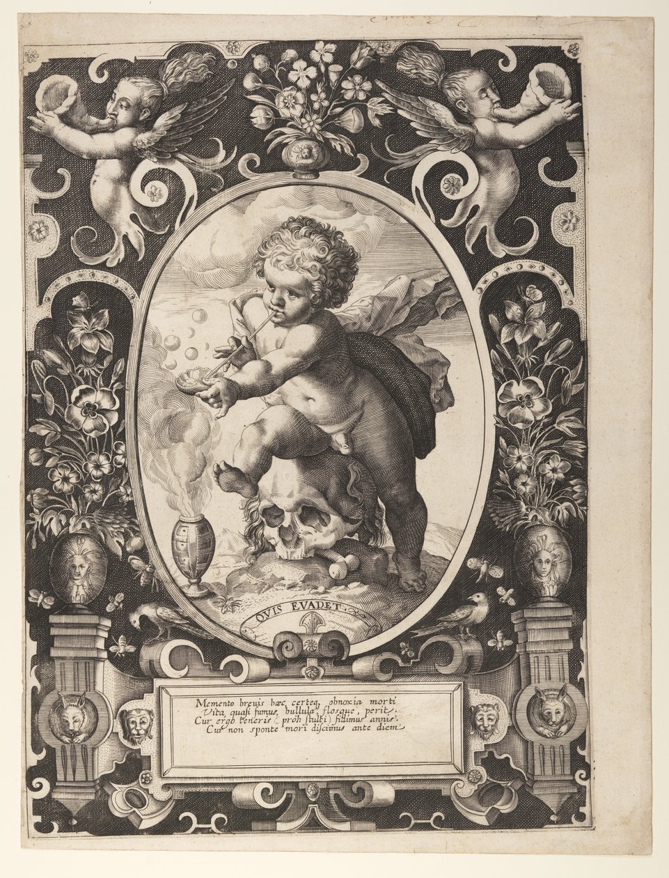 Alegoría de la fugacidad (Quis Evadet) de Hendrick Goltzius