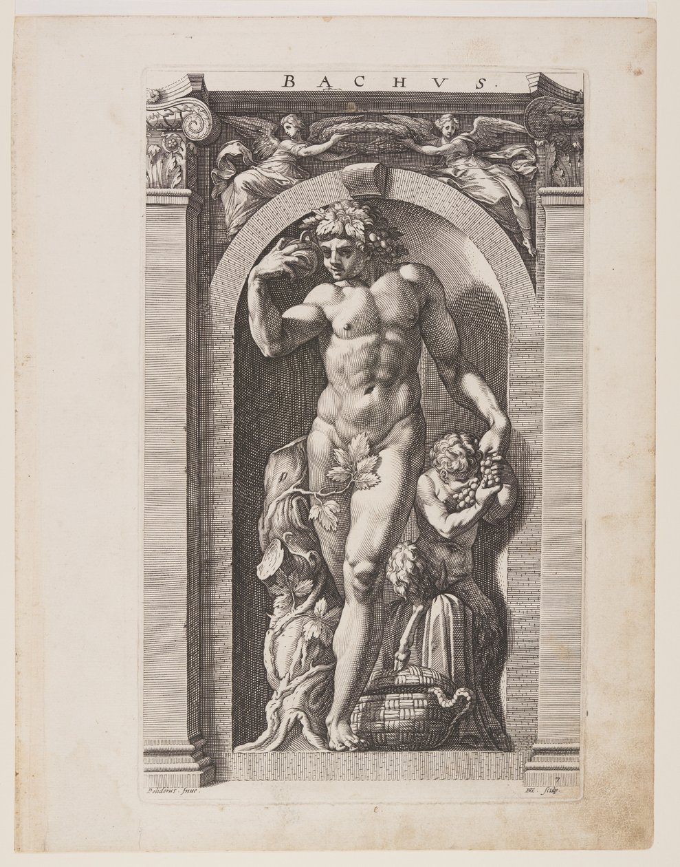 Baco, de Ocho dioses paganos de Hendrick Goltzius