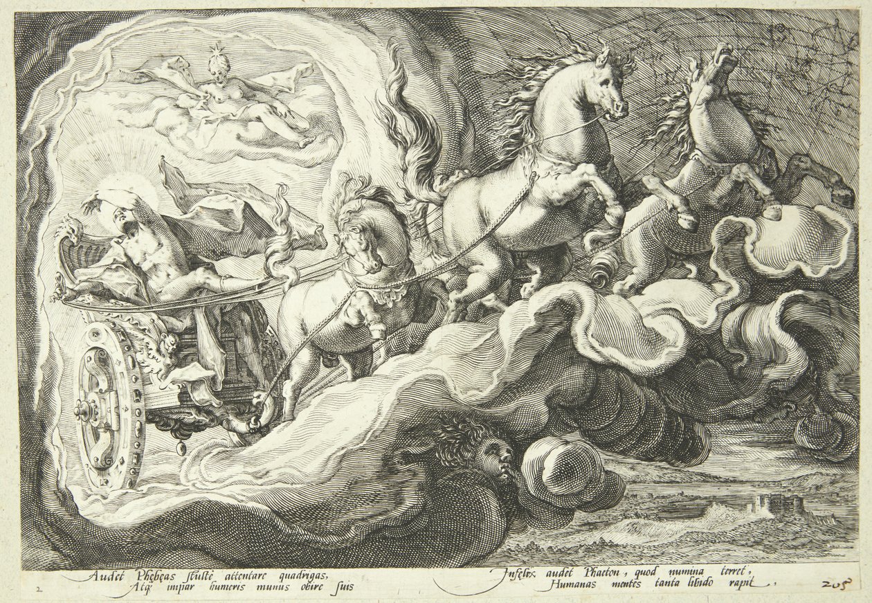 Faetón conduciendo el carro del sol de Hendrick Goltzius