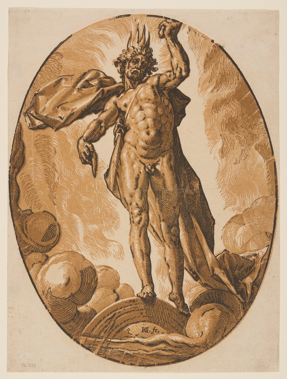 Helios, de Las Deidades de Hendrick Goltzius